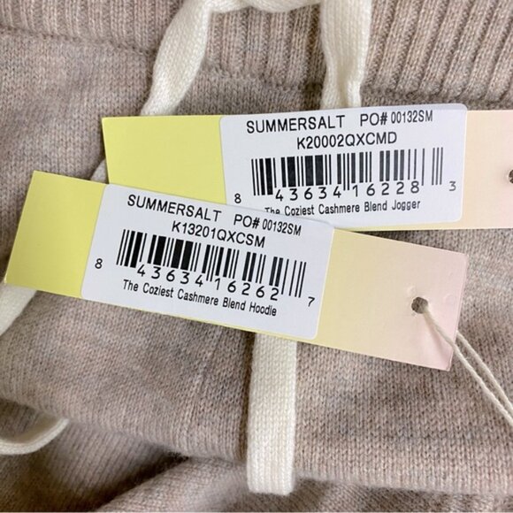 SOLD-Summersalt Beige Wool Cashmere Blend Jogger Hoodie Loungewear Set S/M - Picture 7 of 16